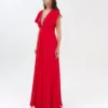 پیراهن مجلسی بلند بزرگ سایز شفاف قرمز برند BDM Exclusive - 942318309
