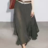 دامن بلند چیندار برند Massimo Dutti - 943630735