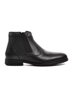 بوت مردانه چرم طبیعی مشکی زیپدار 24K کد 1196063 برند Pierre Cardin - 748804446