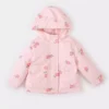 پالتوی کلاه‌دار طرح‌دار ضد باد و ضد آب با دکمه‌های چسبی و جیب‌دار برای دختر بچه E7994A525AU برند Defacto - 971297295