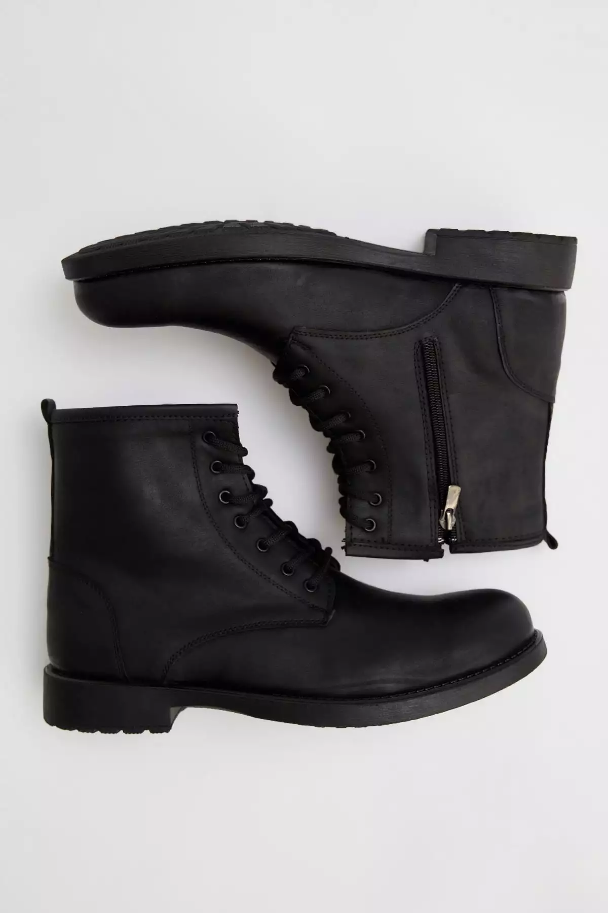 بوت چرم سونی با بند برند Defacto - 46119161