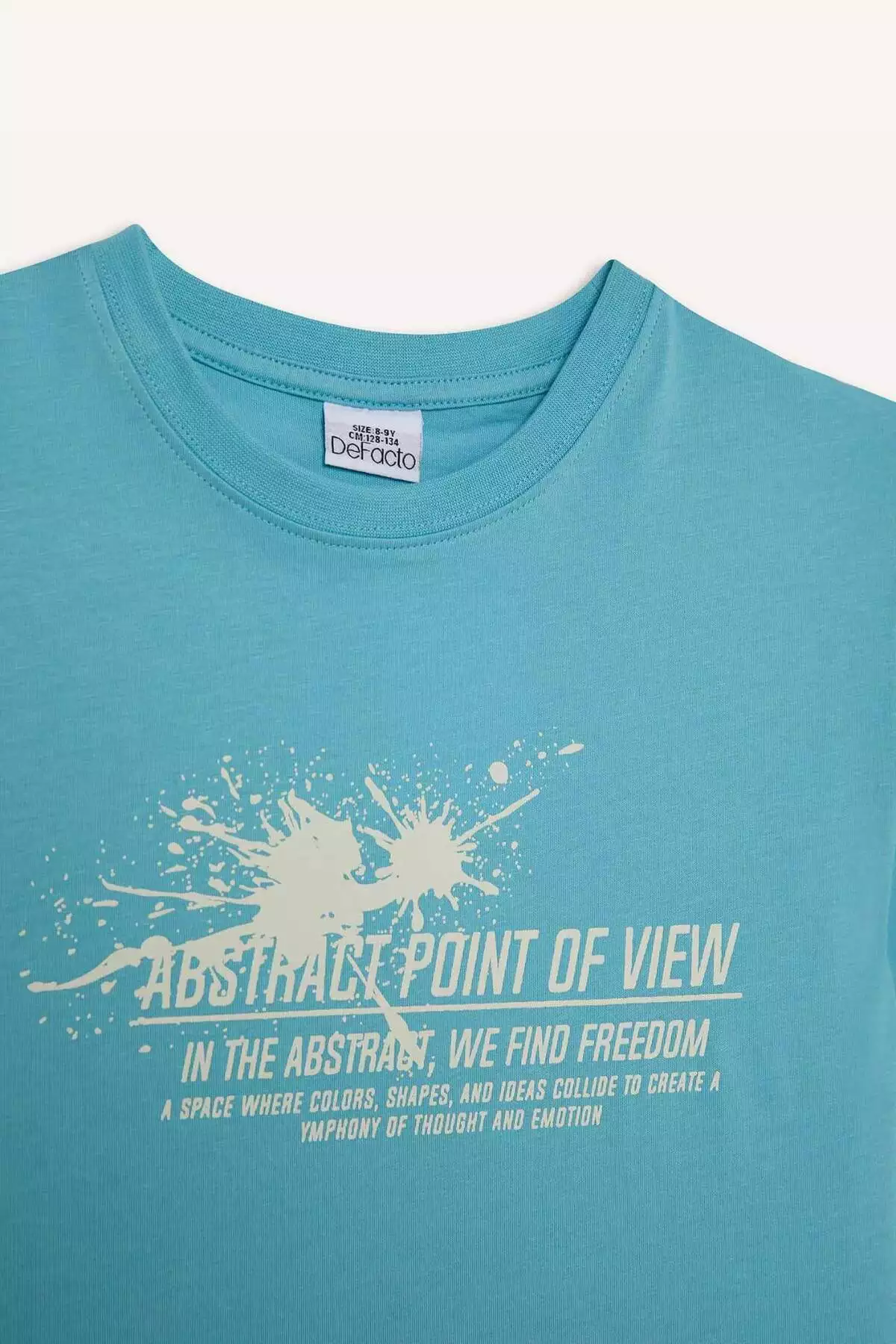 تیشرت کوتاه آستین با یقه دوچرخهای چاپی مناسب پسران - کد E0081A825SM برند Defacto - 896899235