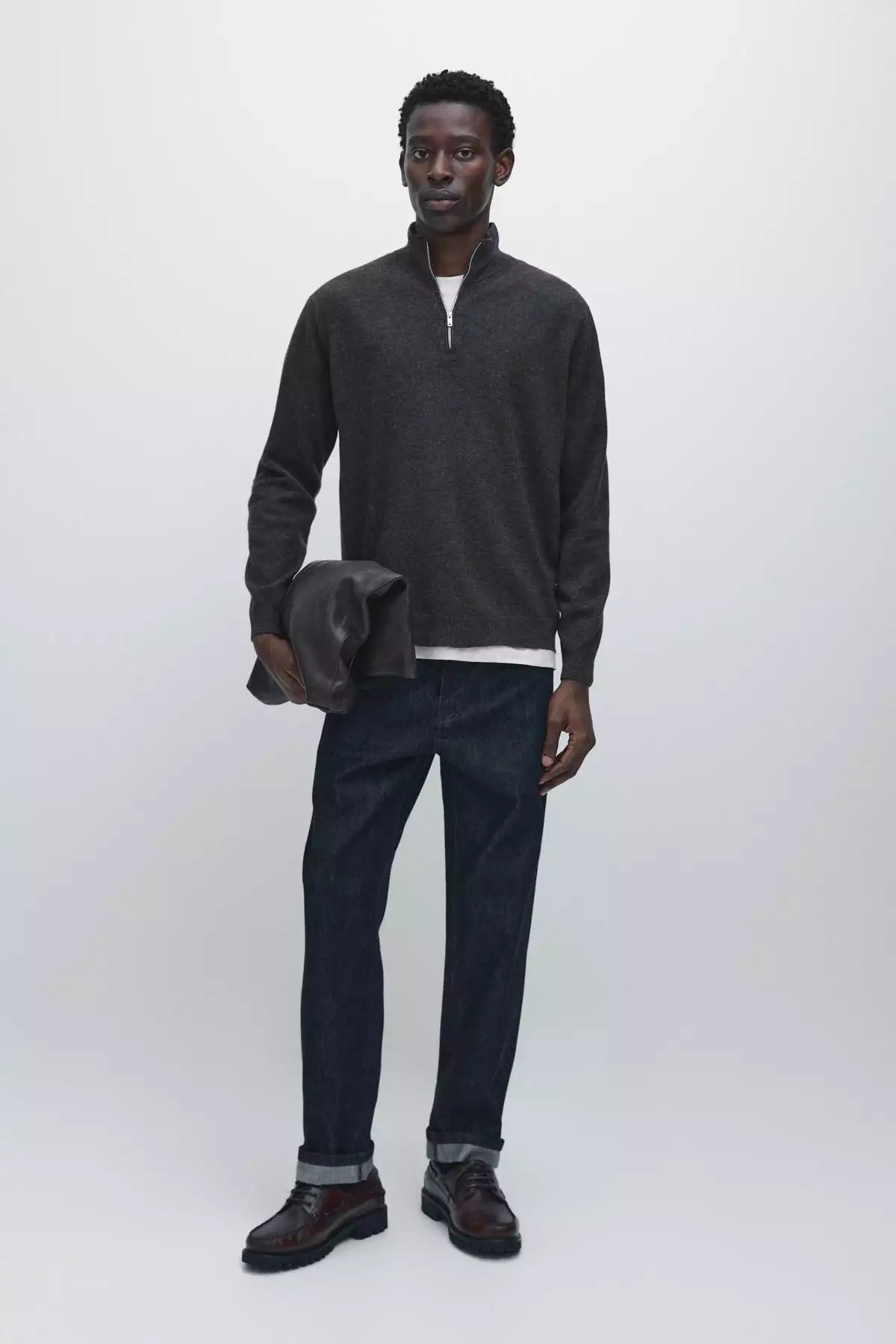 ژاکت با یقه ایستاده و زیپ دار برند Massimo Dutti - 991327850