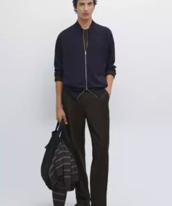 کاردیگان زیپدار پشمی ۱۰۰% مچدس مرینو برند Massimo Dutti - 982461419