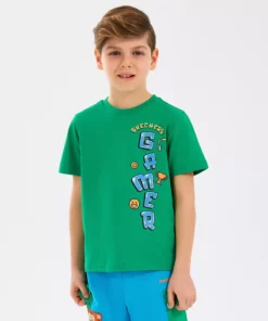 تیشرت گرافیکی بزرگ مردانه برای پسران - رنگ سبز تیره برند Skechers - 928428847