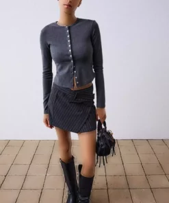 ژاکت با دکمه بافتنی برند Bershka - 984750508