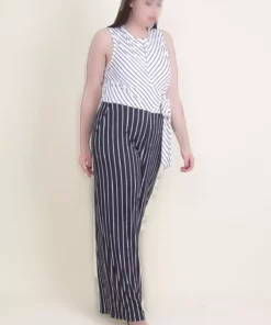 سرهمی زنانه بزرگ‌پرسه مشکی با جزئیات یقه و کمر 65n33999 برند Şans - 341639702