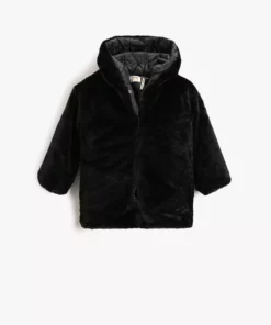 پالتوی پشمالو با کلاه برند Koton - 356626001