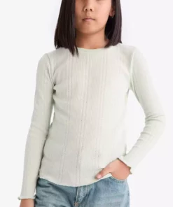 تی شرت دخترانه آستین بلند یقه گرد باریک و طبیعی مدل D9234A825SP برند Defacto - 896899254