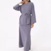 ست دو تکه تونیک و دامن با جزئیات بند دار - خاکستری برند Refka - 980958689