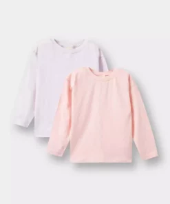تیشرت دو تکه آستیندار بلند با یقه دوچرخهای برای دختر بچهها F7151A525AU برند Defacto - 969224088