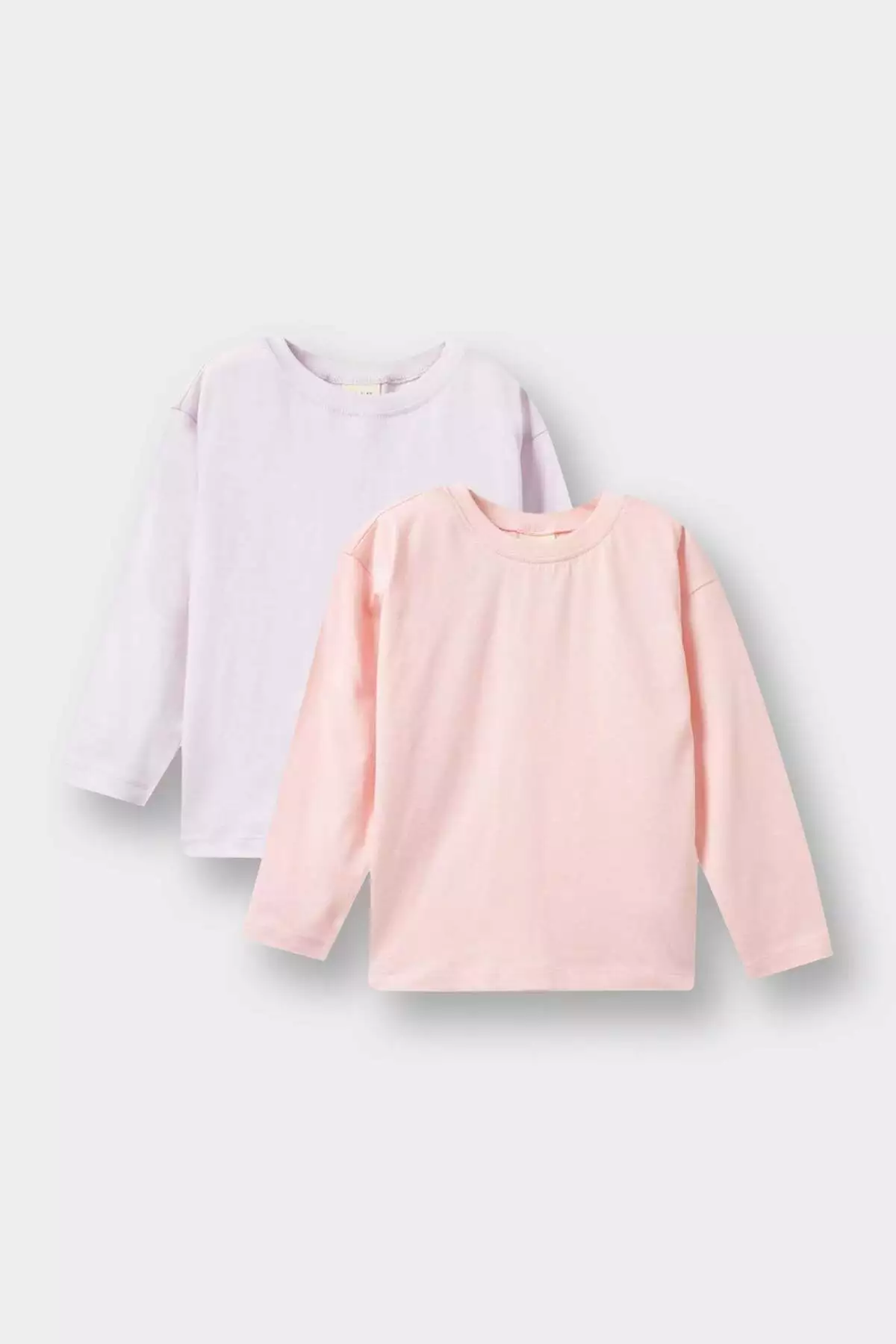 تیشرت دو تکه آستیندار بلند با یقه دوچرخهای برای دختر بچهها F7151A525AU برند Defacto - 969224088