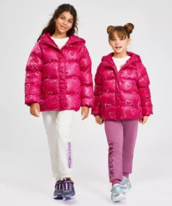 کاپشن پد دار دخترانه بزرگ G رنگ صورتی مدل SK242110-509 برند Skechers - 863714293