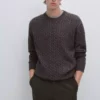 کورسویی با یقه بیسیکلت و طرح بافت مو برند Massimo Dutti - 987441228