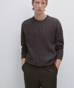 کورسویی با یقه بیسیکلت و طرح بافت مو برند Massimo Dutti - 987441228