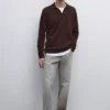 پولوشرت یقه دار بافته شده برند Massimo Dutti - 966123412