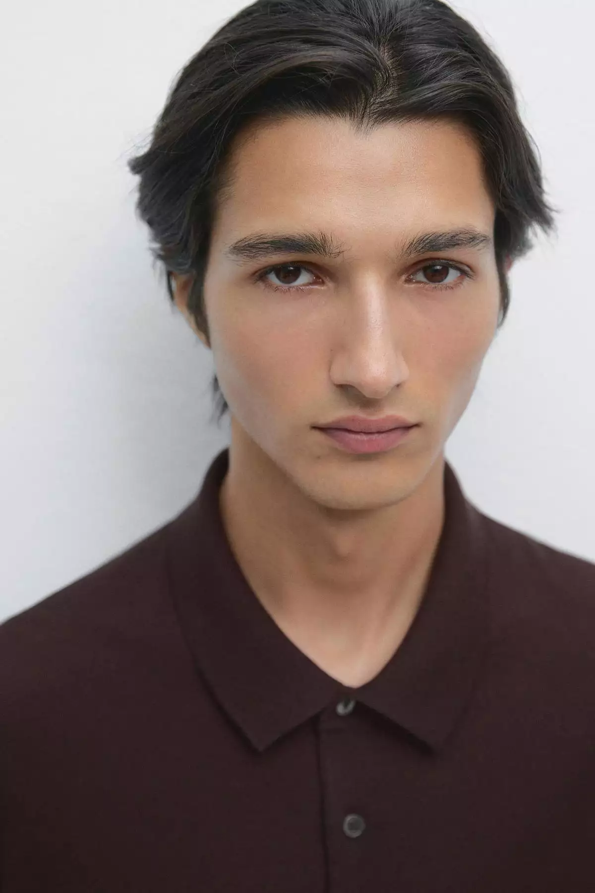 پولوشرت یقه دار بافتنی از ۱۰۰% پشم مرفینوس برند Massimo Dutti - 975161300