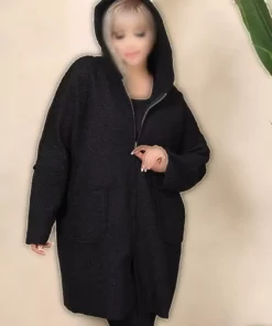 کت با کلیه زیپدار و جیبدار کلاهدار مناسب بانوان سایز بزرگ برند Genel Markalar - 863149374