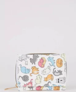 کیف پول زنانه طرح گربه از چرم مصنوعی R8439AZNS برند Defacto - 118754489