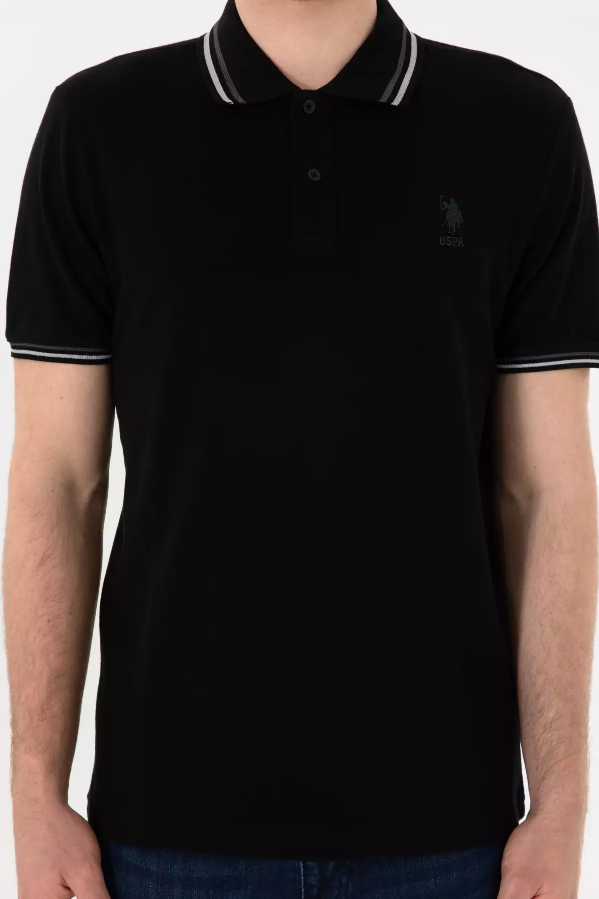 تیShirt polo یقه دار مردانه با فیت معمولی مشکی 50306011-VR046 برند U.S. Polo Assn. - 928124840