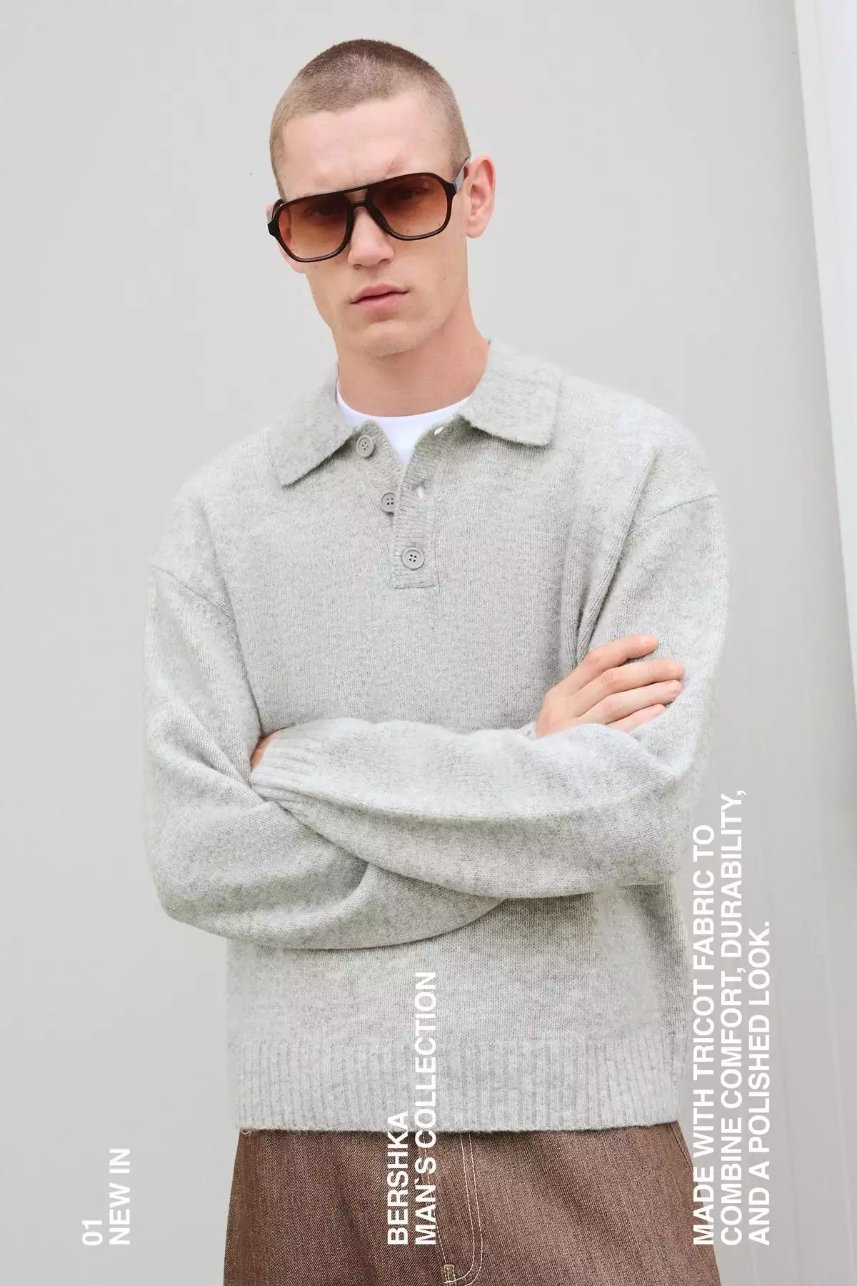 پولوشرت یقه دار برند Bershka - 977626535