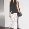 دامن میدی چهارخانه با دامن ولانی برند Massimo Dutti - 939064503