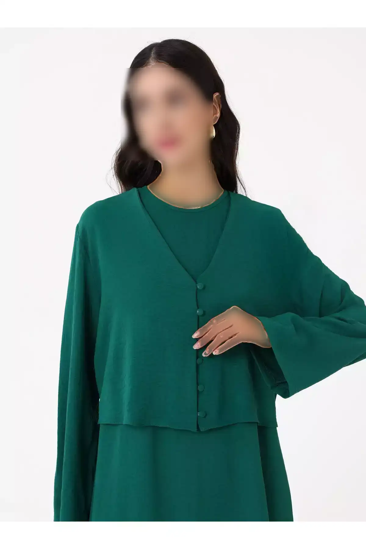 ست لباس و تونیک آروبان - سبز زمردی برند Refka - 970448542