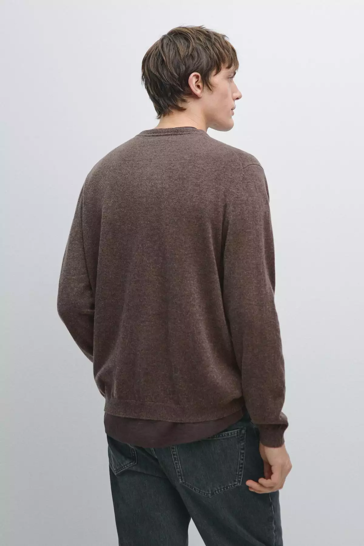 ژاکت پشمی یقه V برند Massimo Dutti - 991302873