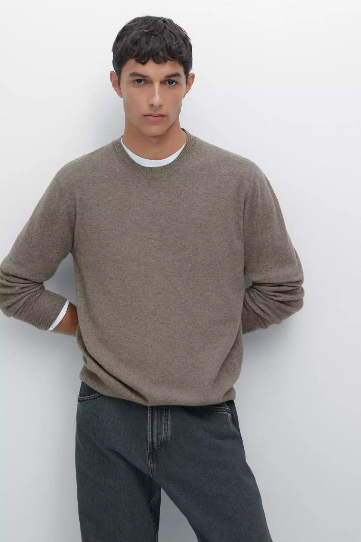 ژاکت یقه دوچرخهای با ترکیب پشم یولون برند Massimo Dutti - 966143016