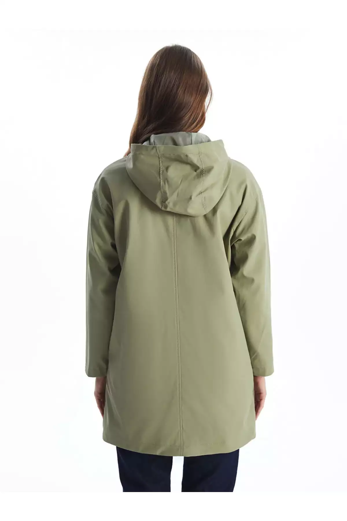 بارانی ساده با کلاه زنانه LCW مودست برند LC Waikiki - 986943140