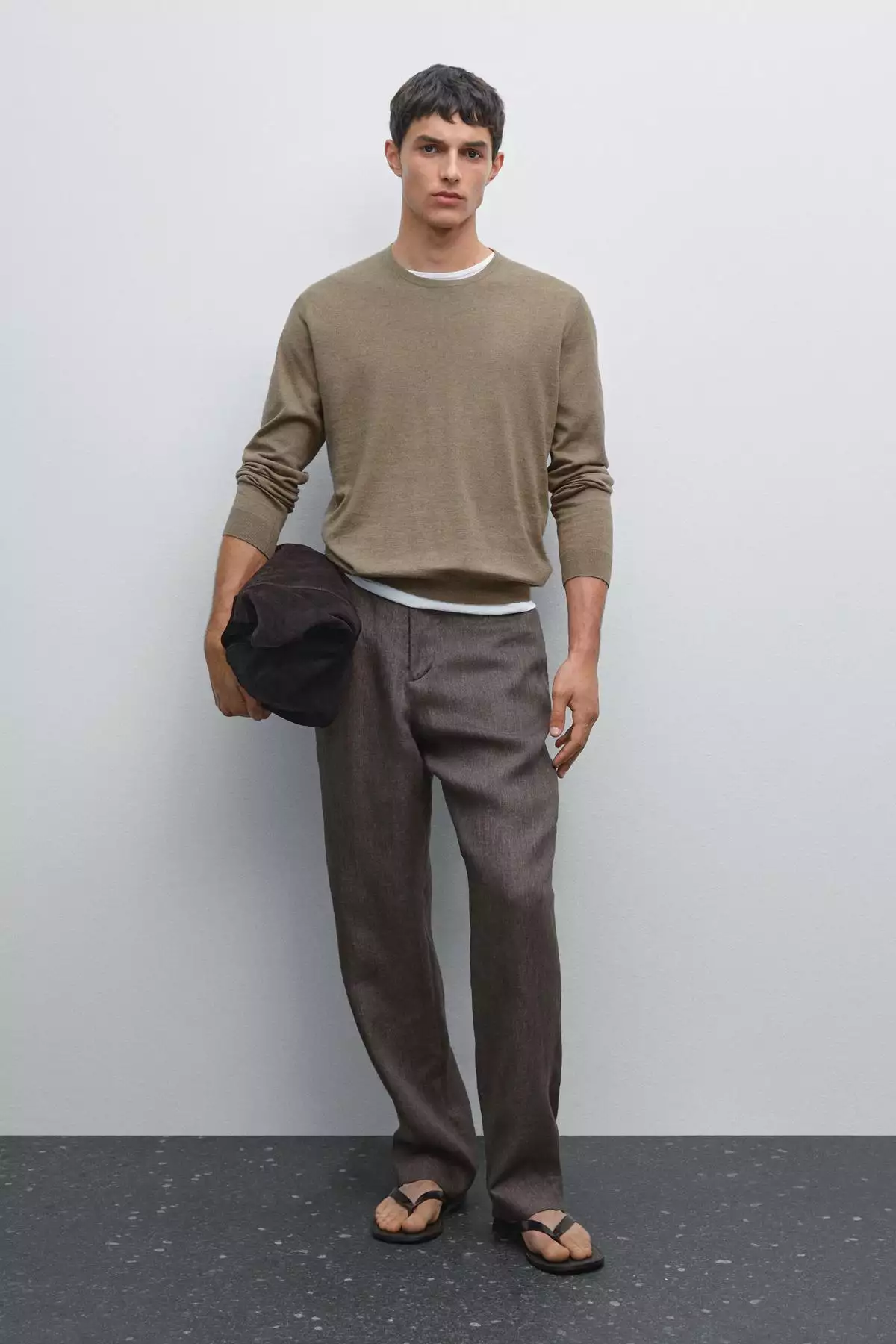 پلیور نخی با آستین بلند برند Massimo Dutti - 944707296