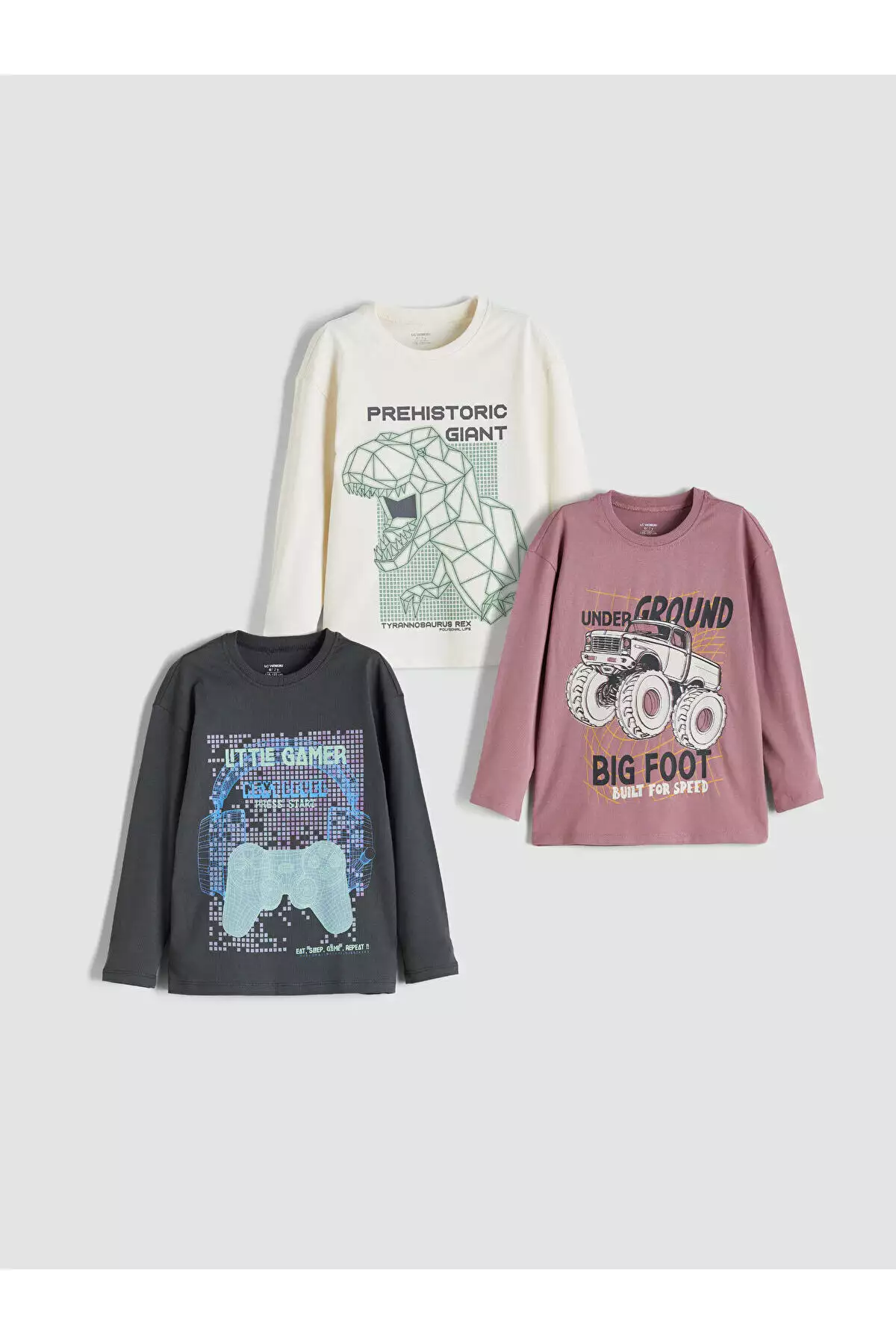 تیشرت مردانه بچهگانه آستینبلند سهتایی با چاپ طرح جدید از برند Cey برند LC Waikiki - 1010226369