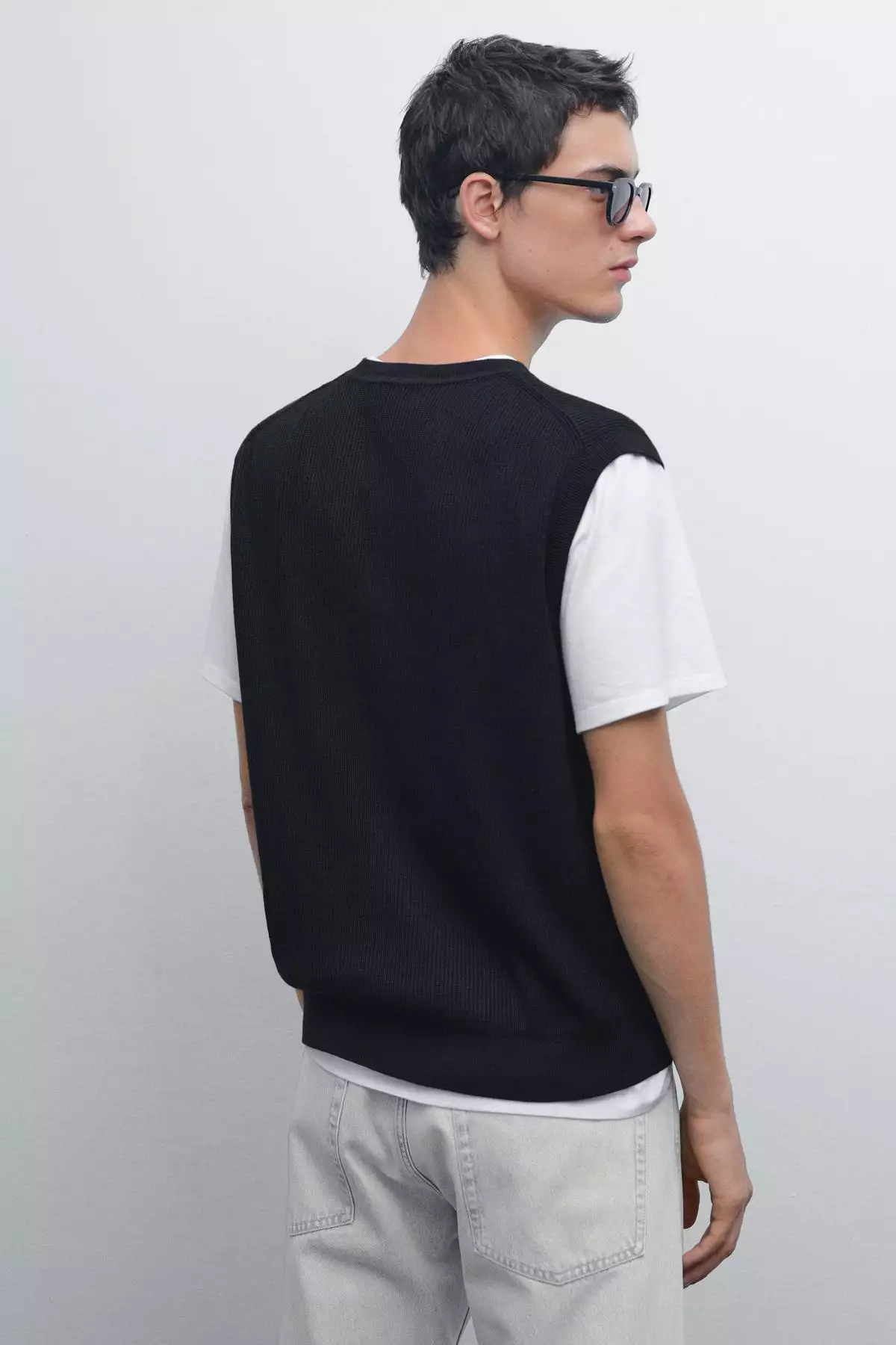 ژاکت با یقه V برند Massimo Dutti - 957244836