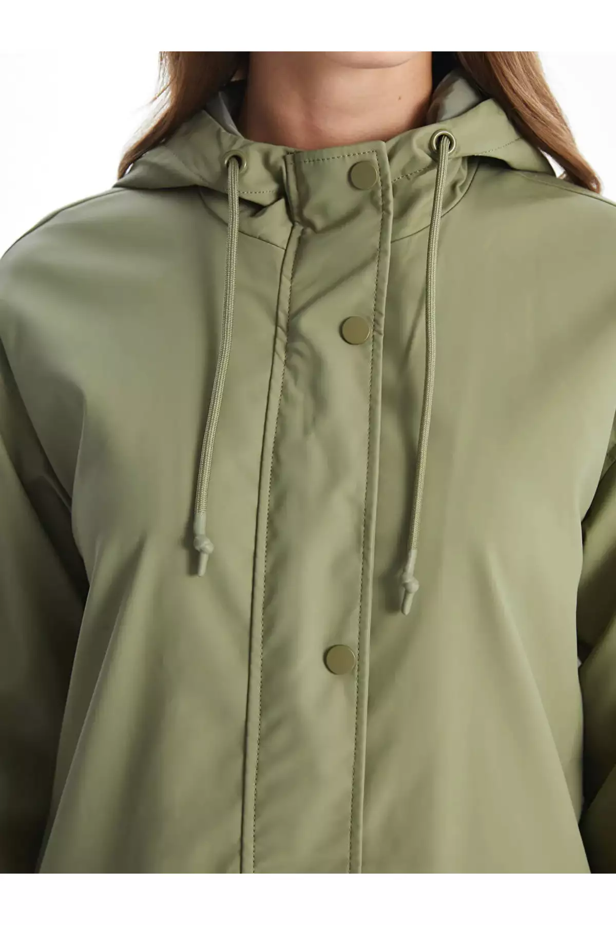 بارانی ساده با کلاه زنانه LCW مودست برند LC Waikiki - 986943140