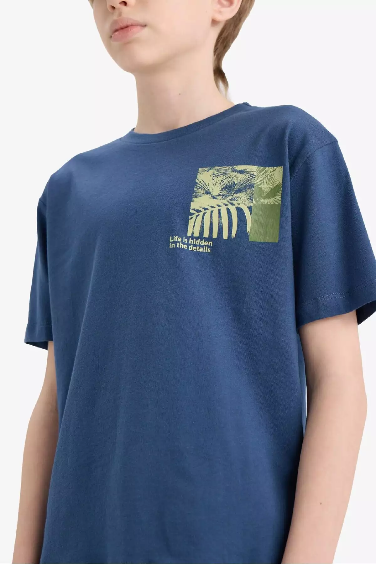 تیشرت کوتاه آستین دوچرخه یقه باز پسرانه چاپی مدل E4167A825SM برند Defacto - 942296155