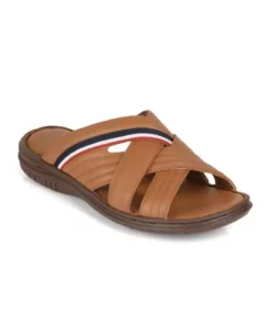 دمپایی مردانه راحت با زیره روزمره از چرم طبیعی مدل DELMAR رنگ قهوهای برند U.S. Polo Assn. - 891440952