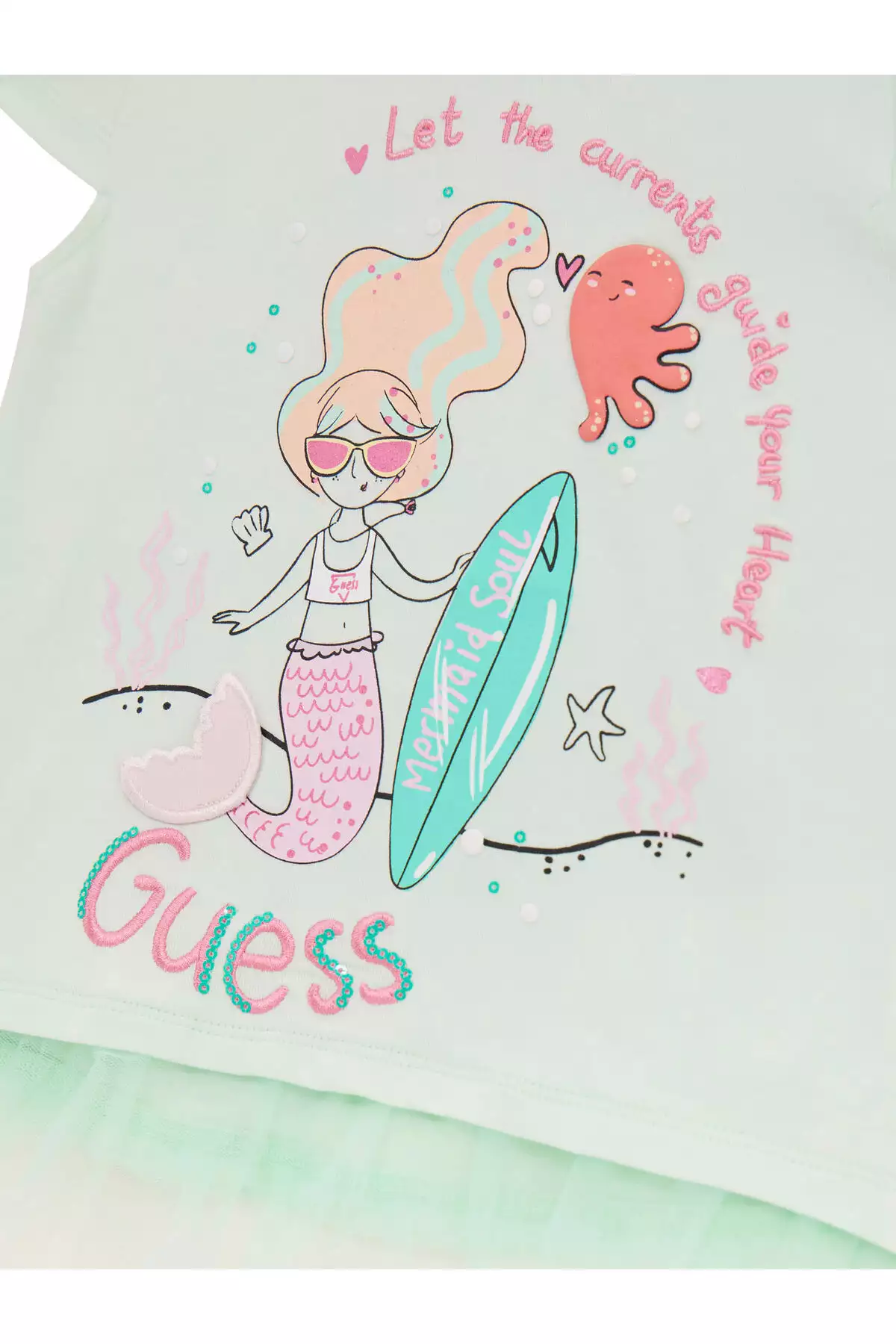 تیشرت مناسب دخترانه با طراحی معمولی برند Guess - 942238705