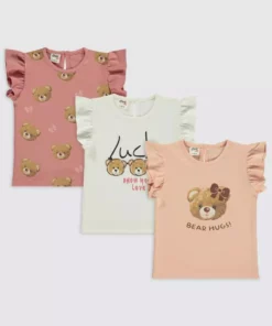 ست ۳ تکه تیشرت با طرح عروسکی تدی، مناسب برای ۶ تا ۱۸ ماه و استاندارد ۱۲ تا ۱۸ ماه برند Civil Baby - 929781957