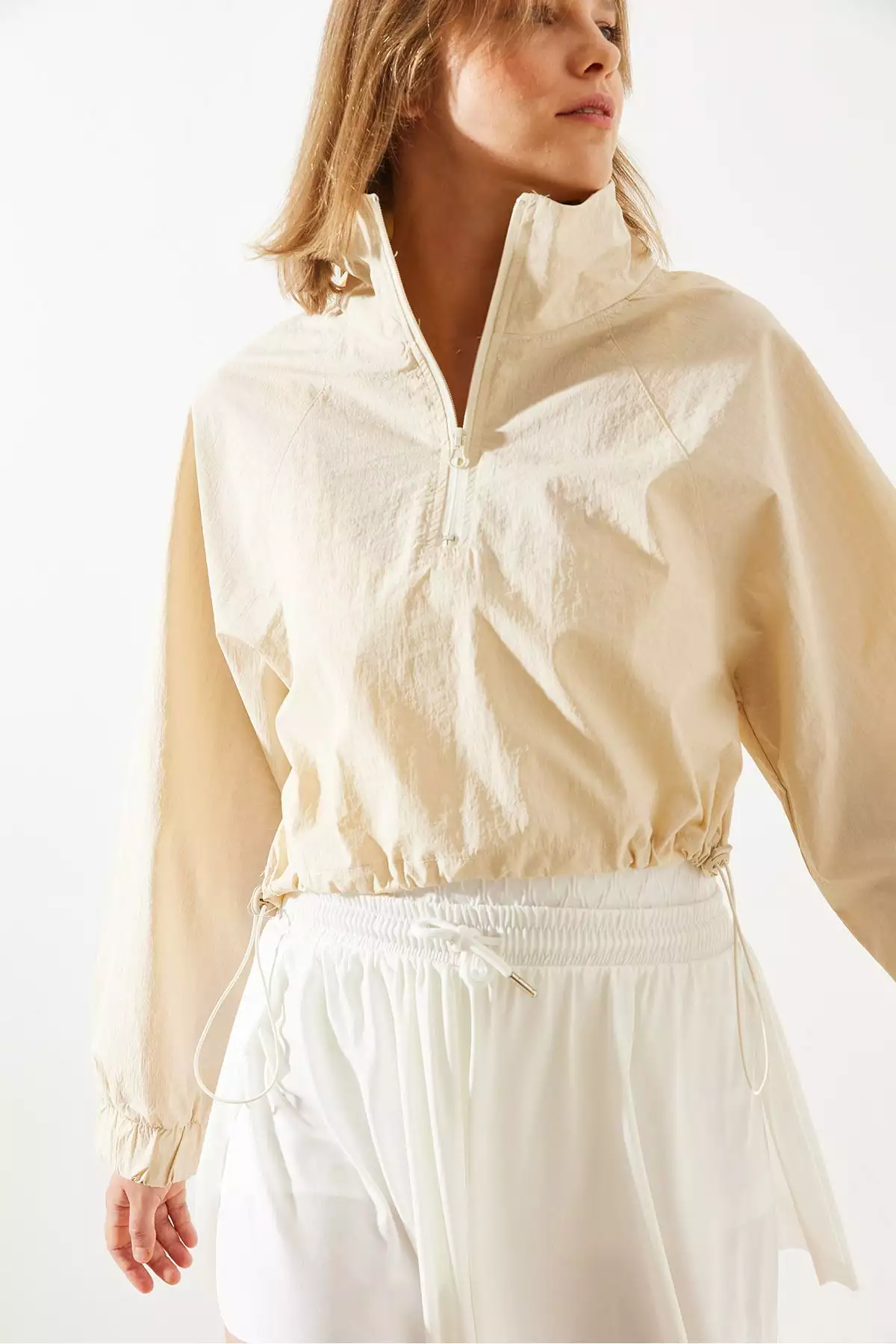 کت بارانی زنانه با جزئیات زیپ MBMS002 60501002 برند Bianco Lucci - 859769682