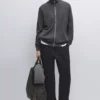 ژاکت یقه ایستاده با زیپ برند Massimo Dutti - 991307568