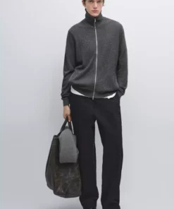ژاکت یقه ایستاده با زیپ برند Massimo Dutti - 991307568