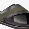 دمپایی چرم طبیعی مردانه سیاه و زیتونی برند Greyder - 824641599