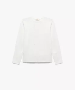 تیشرت پنبهای دورس یقه گرد با جزئیات نقرهای برند Koton - 838513683