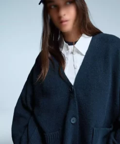 ژاکت با دکمه V یقه دار برند Bershka - 984750504
