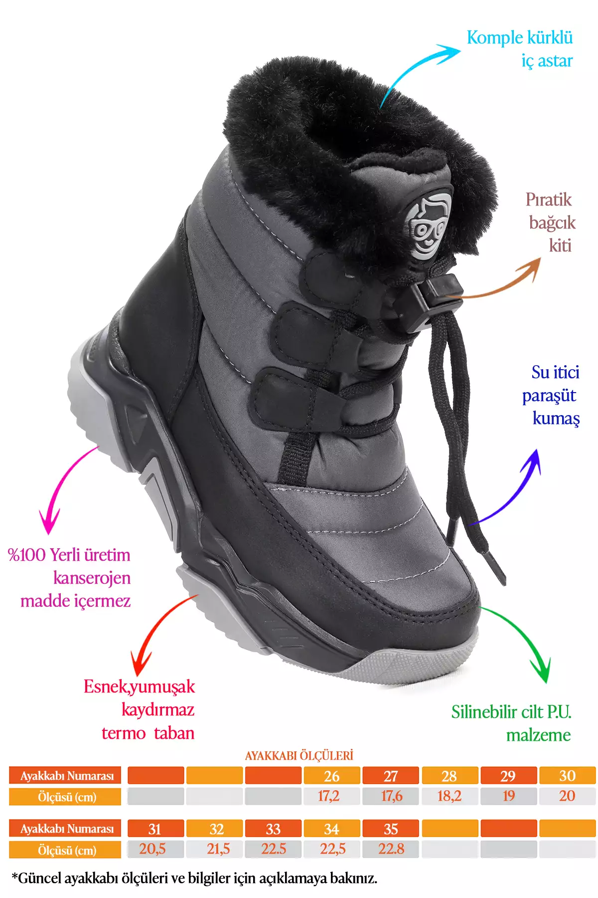 بوت برفی بچگانه پسرانه آلیسون با بند برند Kiko Kids - 863886547