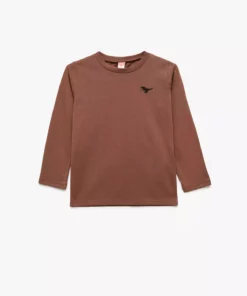 تیشرت پنبهای یقه گرد آستین بلند با نقوش دایناسور برند Koton - 955318576