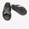 دمپایی چرم طبیعی مردانه سیاه و زیتونی برند Greyder - 824641599