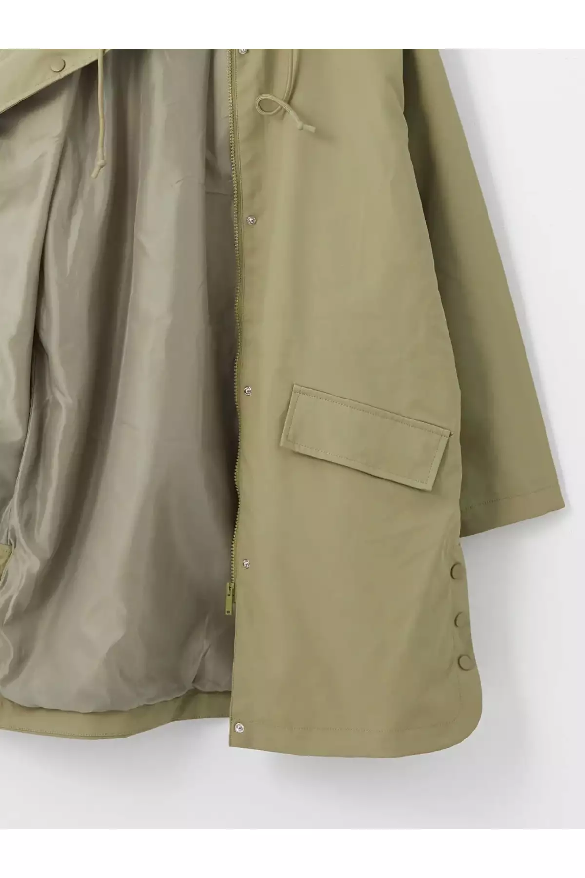 بارانی ساده با کلاه زنانه LCW مودست برند LC Waikiki - 986943140