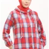 پالتوی کلاهدار طرح چهارخونه NZR001C-06 قرمز-نیلی برند sefamerve - 833444935