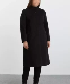 کاپشن پالتویی با یقه ایستاده و زیپ مخفی برای سایز بزرگ برند Selen Giyim - 993223560